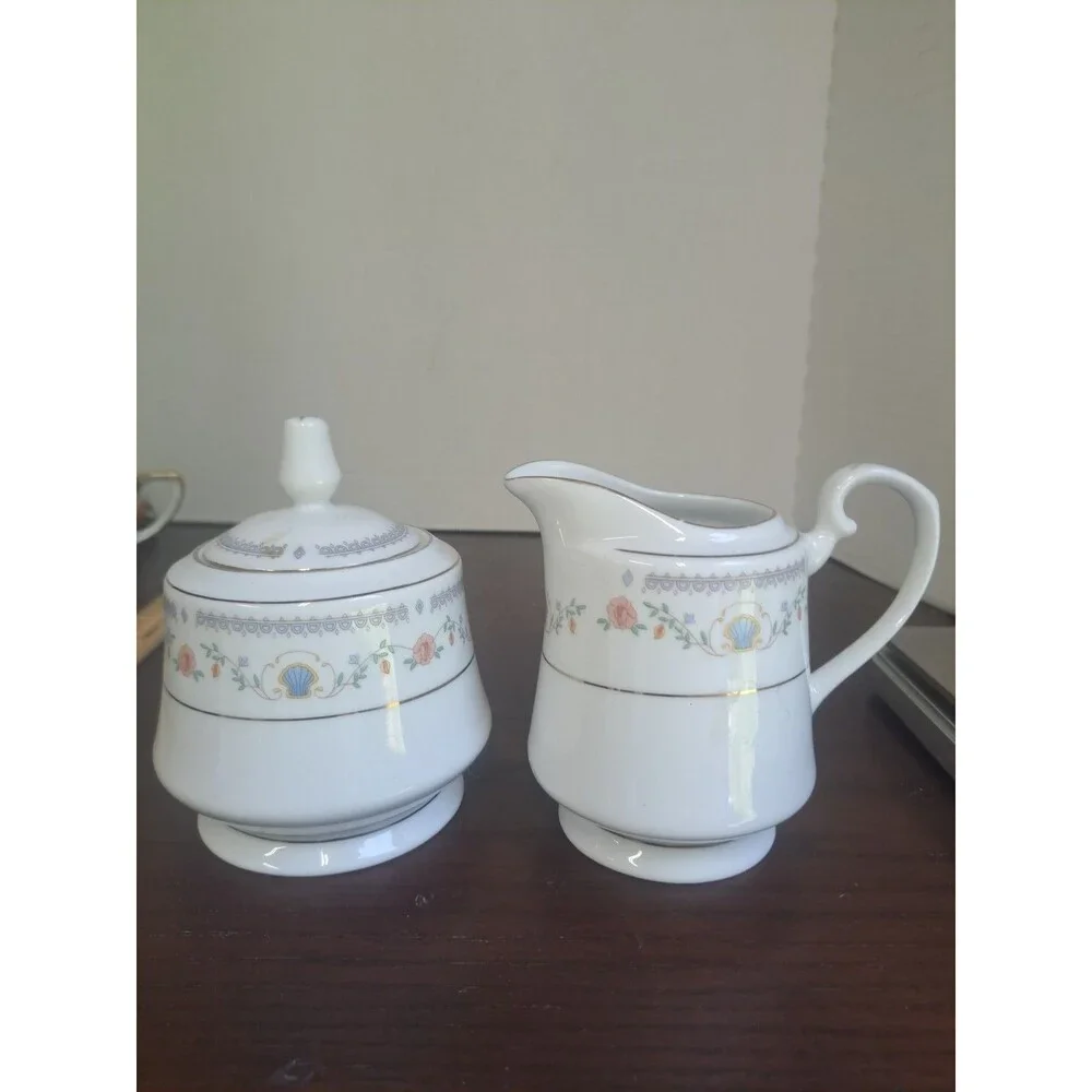Sango Royal Majestic Tivoli China Creamer And Sugar Bowl 8305